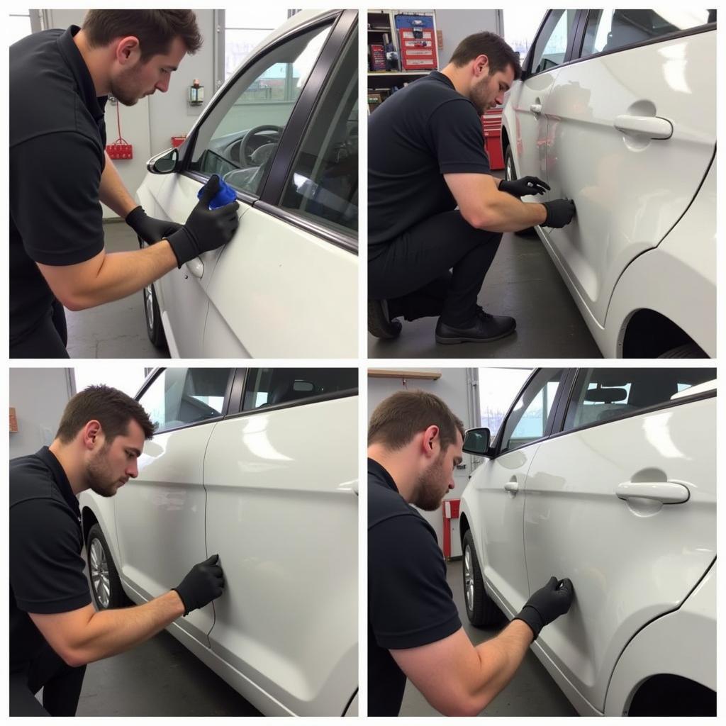 Professional car paint chip repair process in Swindon