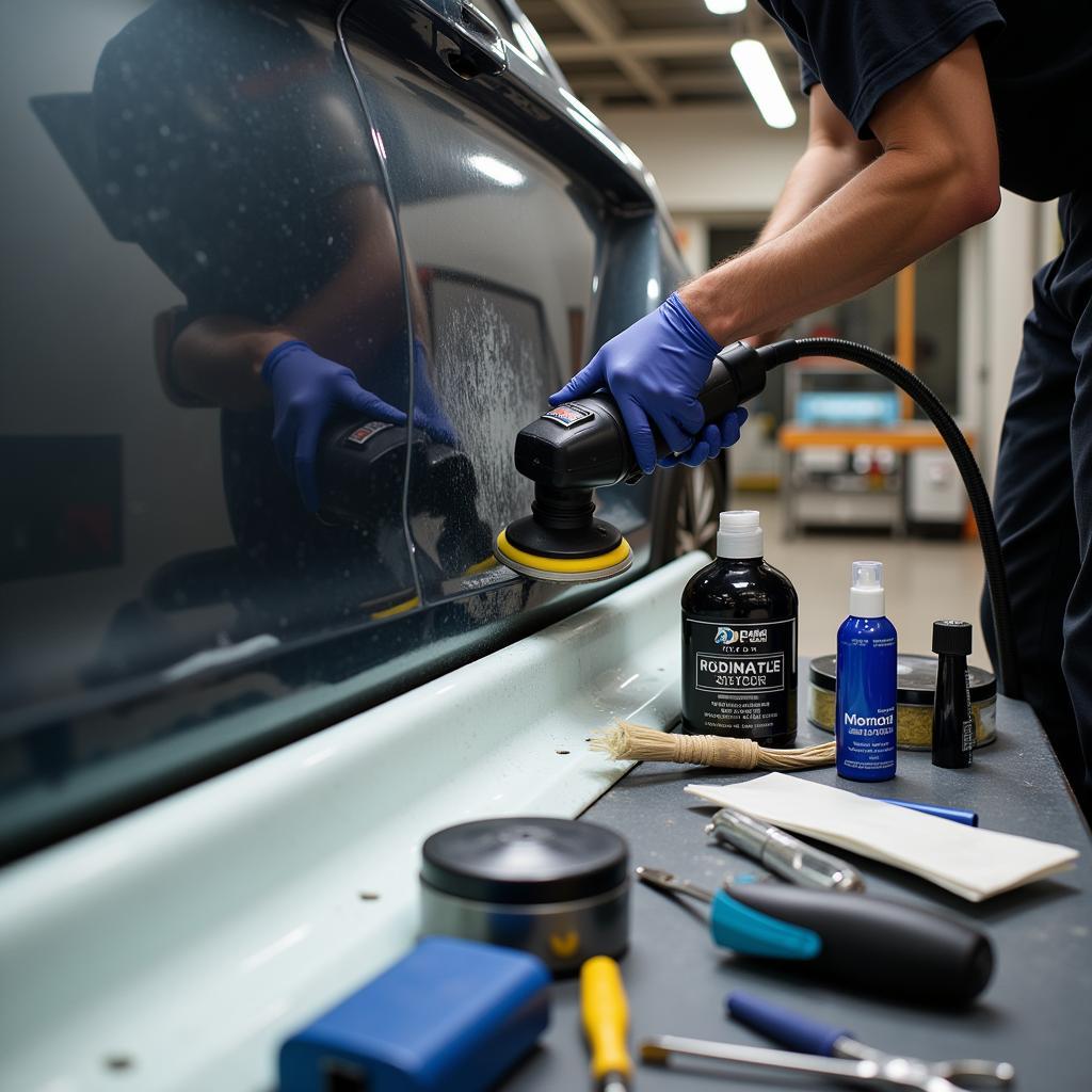 Professional Car Paint Repair Tools and Process