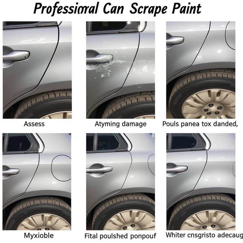 Professional Car Paint Scrape Repair Process