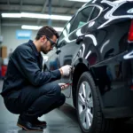 Professional Car Paint Scuff Repair Process