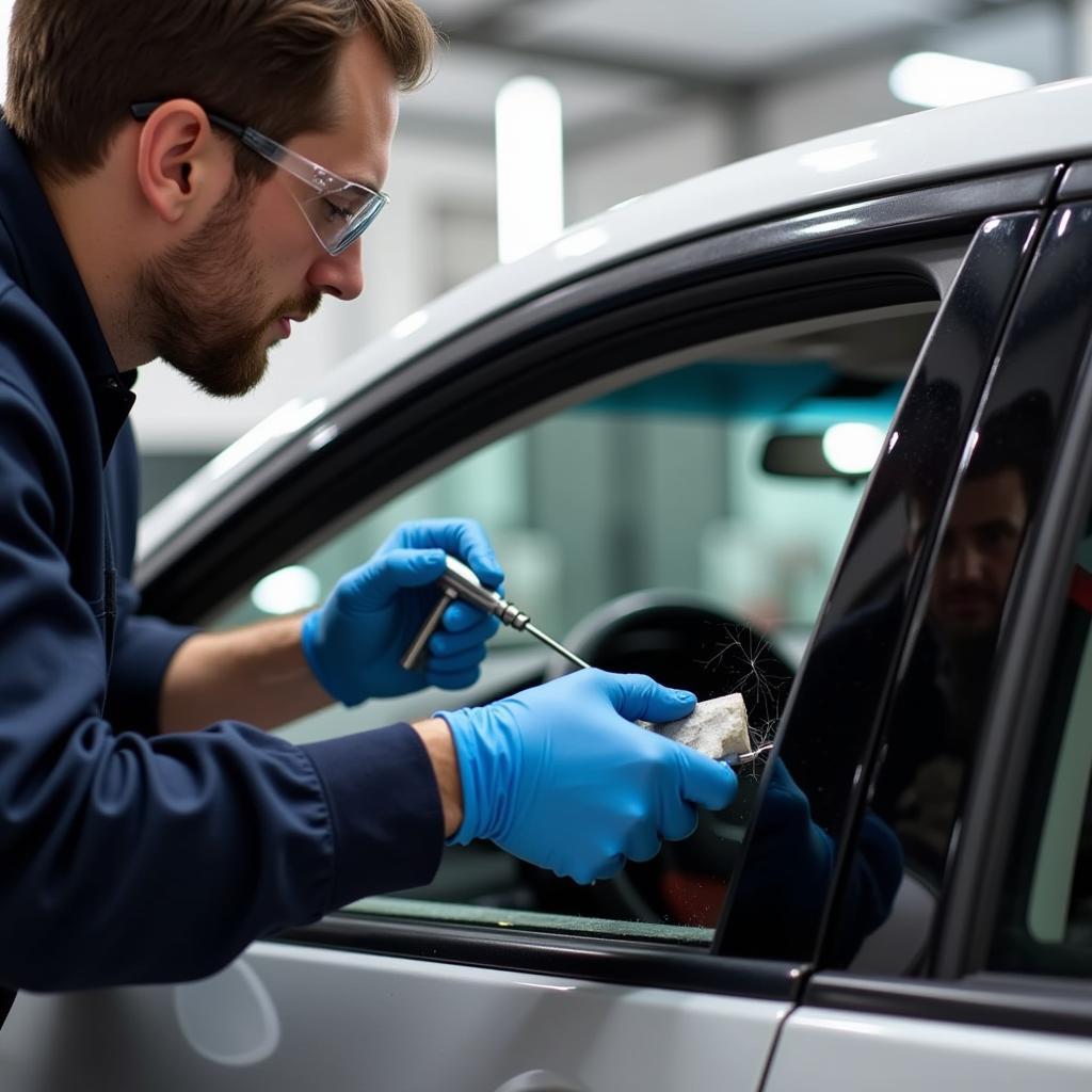 Professional Car Rear Window Repair Process