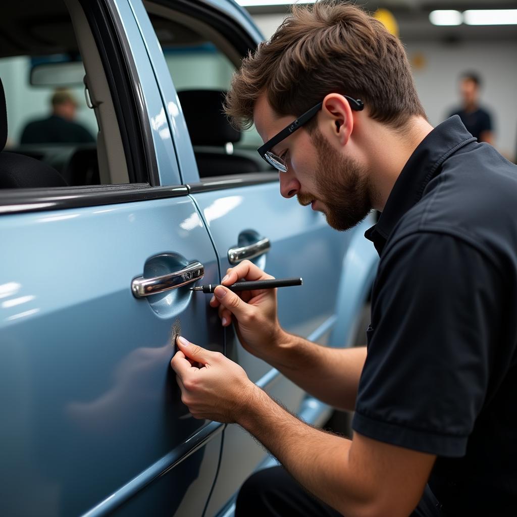 Professional Car Scratch Repair Process