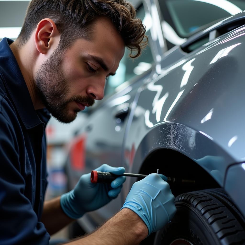 Professional Car Scratch Repair Process