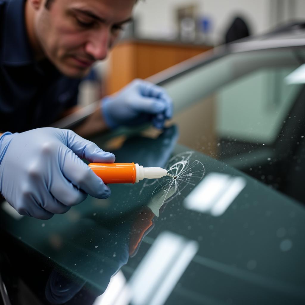 Professional Car Window Chip Repair Process