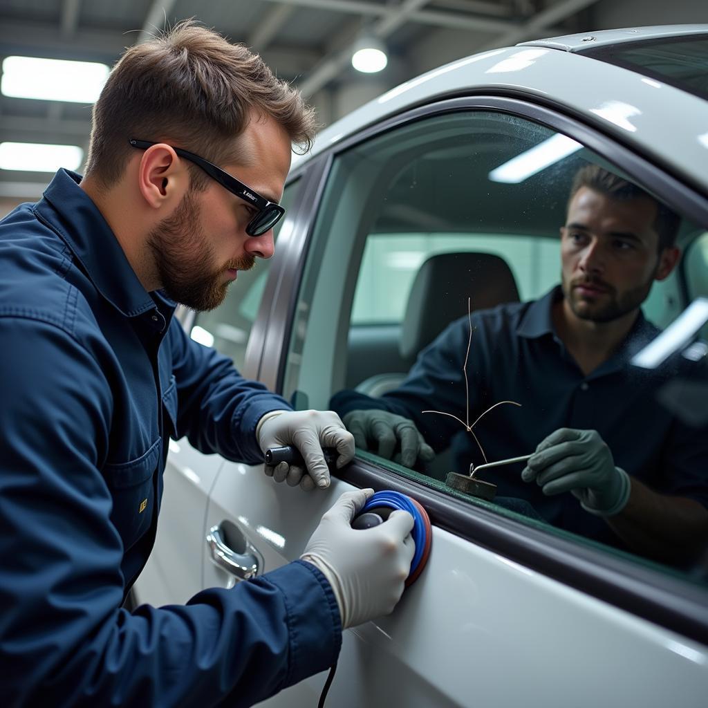 Professional Car Window Scratch Repair Process