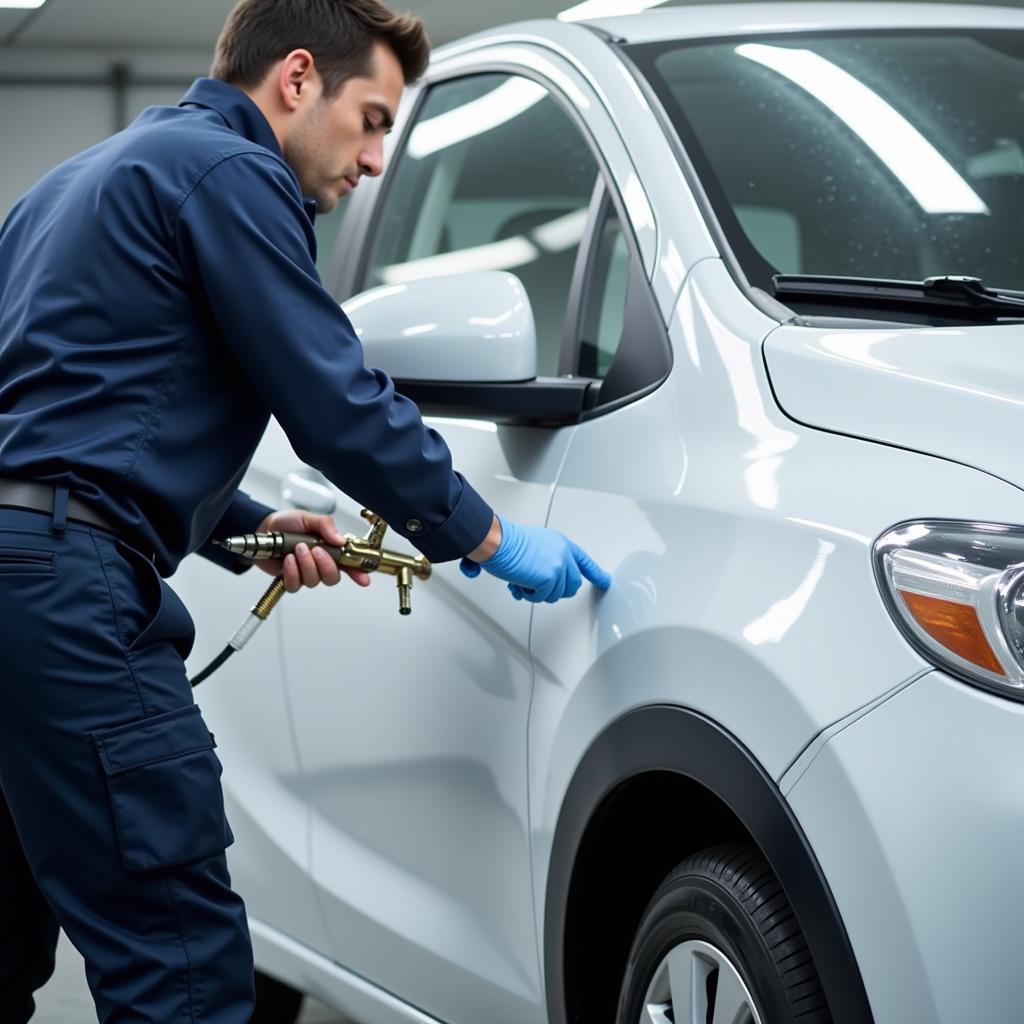 Professional Clear Coat Application on a Car