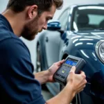 Spectrophotometer Being Used for Car Paint Color Matching