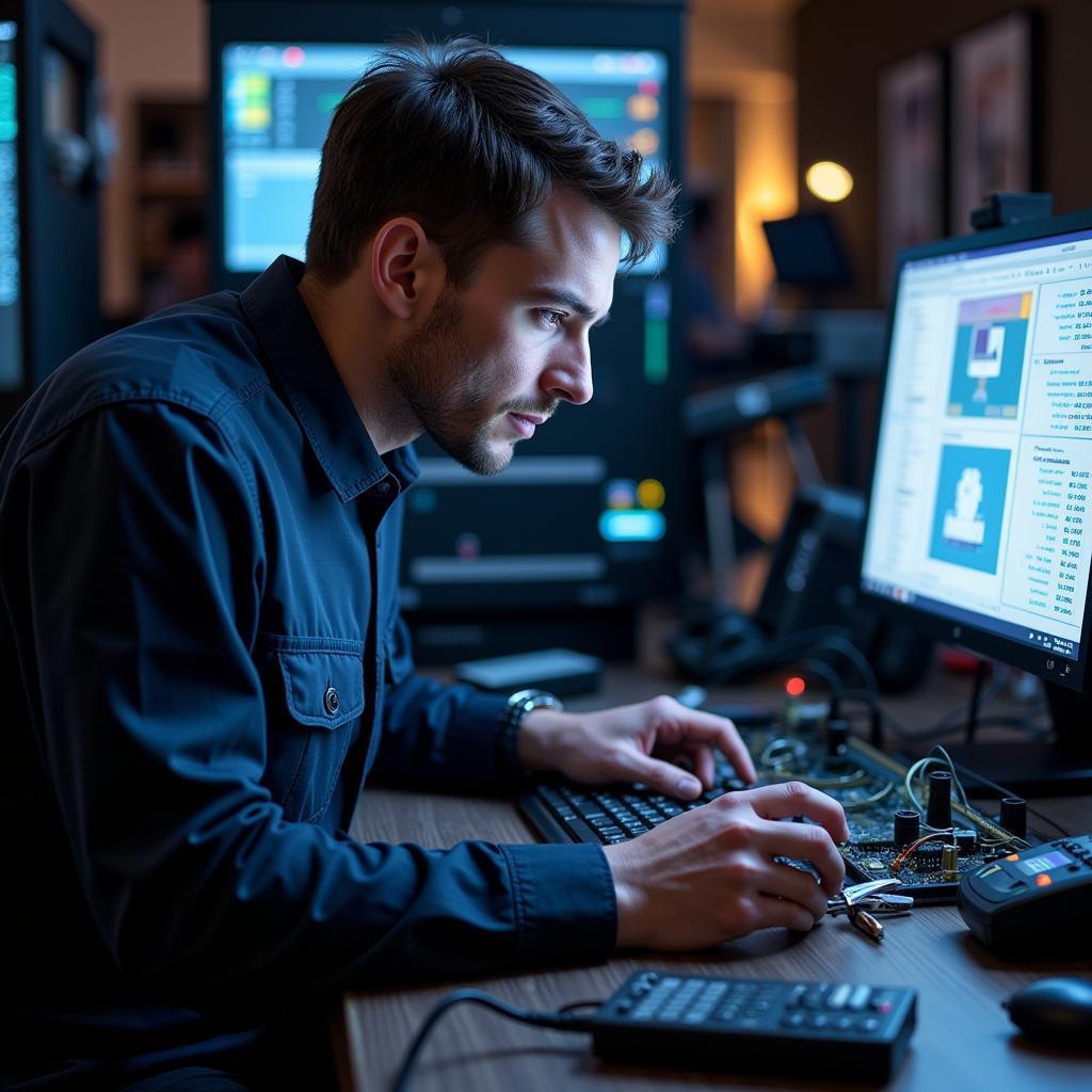 Professional Computer Technician Repairing PC