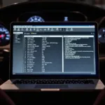 Professional-grade diagnostic software interface showing live data and diagnostic codes.