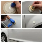 Professional car paint chip repair process