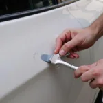 Applying PXR Scratch Repair Paint to Car