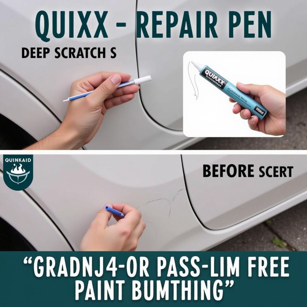 Quixx Paint Repair Pen on a Deep Scratch