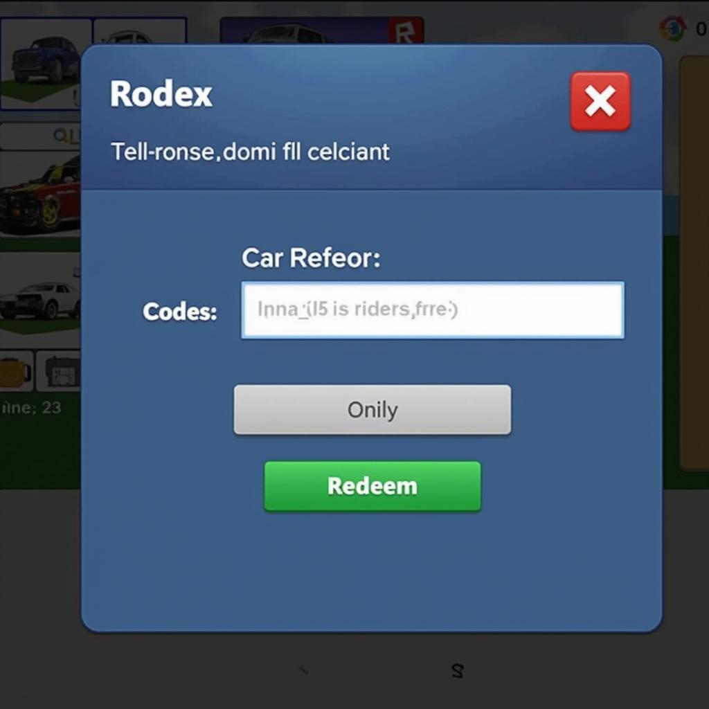 Redeeming Codes in Roblox Car Repair Simulator