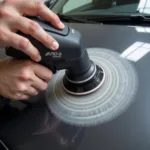 Using a dual-action polisher and polishing compound is effective for removing swirl marks from car paint.