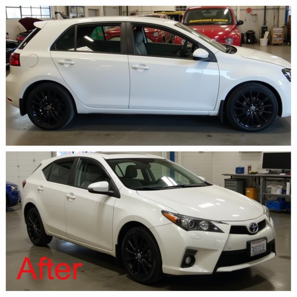 A fully repaired car body