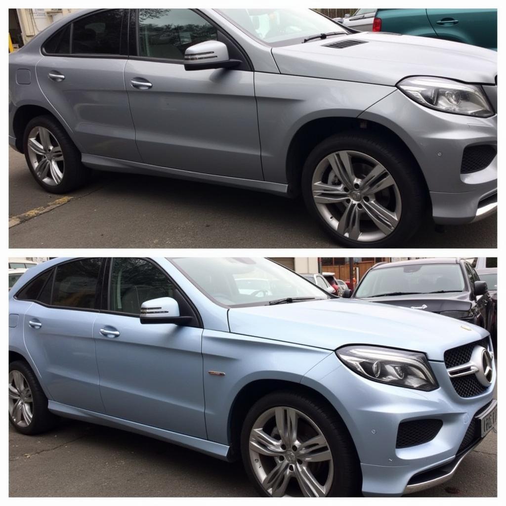 Repaired Car in Dublin: A newly repaired car gleams in the sunlight.