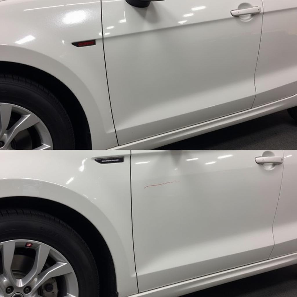 Repaired Keyed Car Door Panel