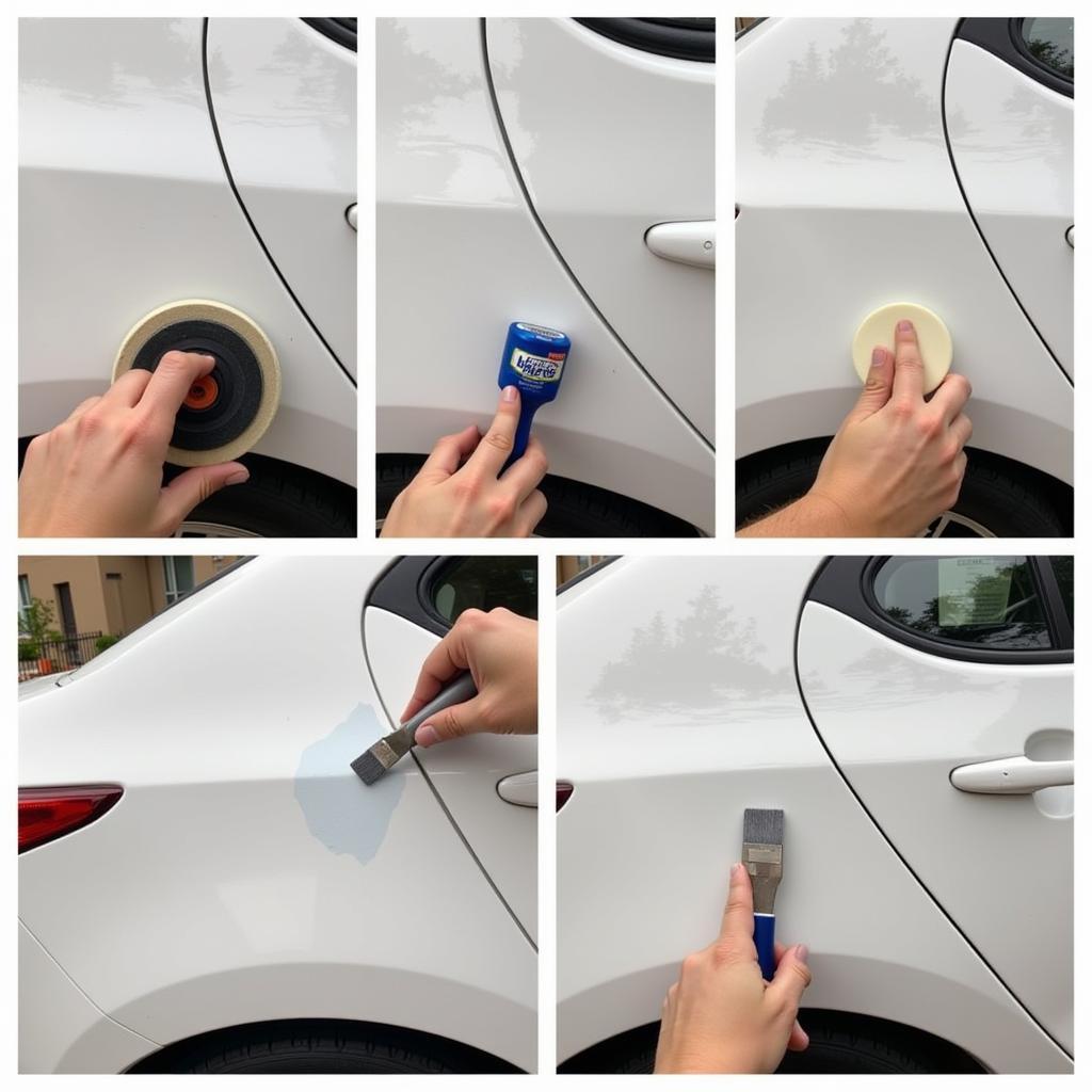 Repairing major car paint chips on a car hood