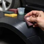 Repairing Scratched Rubber Car Bumper