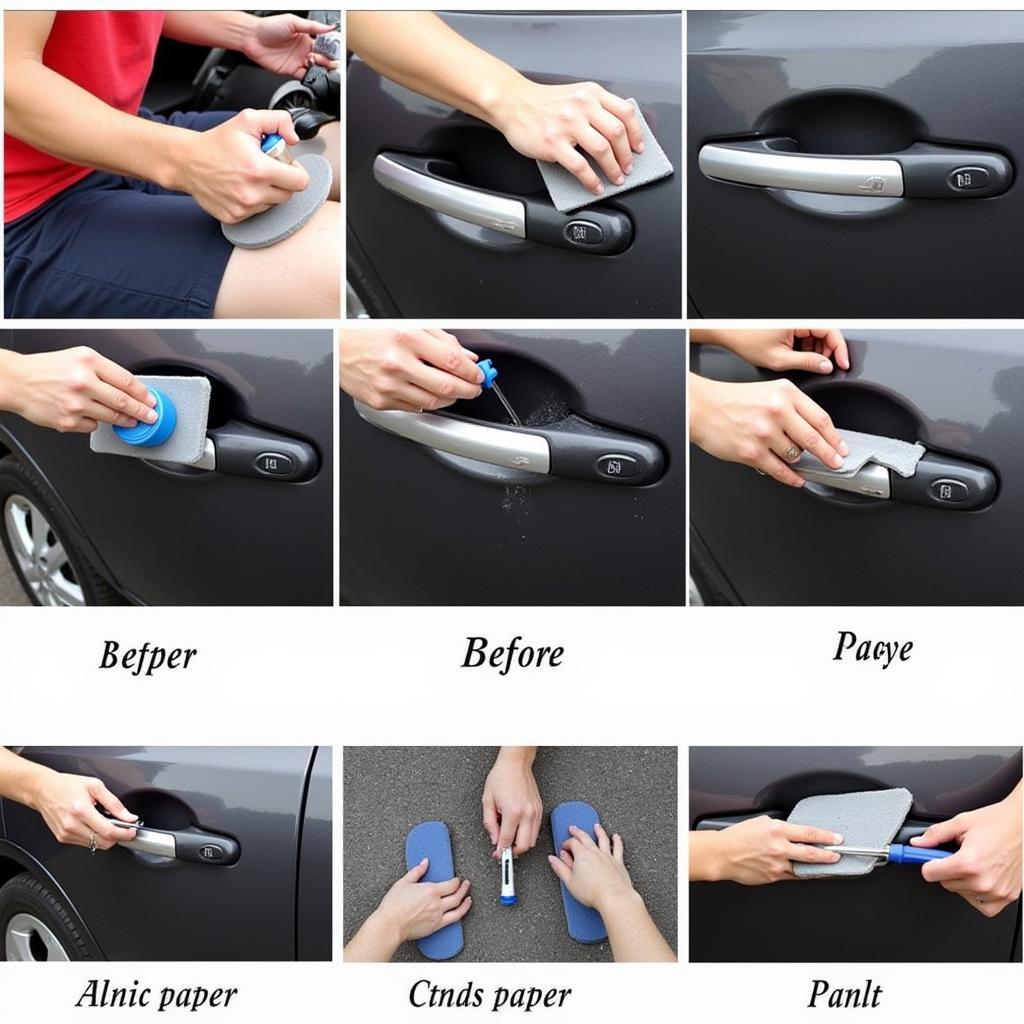 Repairing Scratches on a Car Door Panel