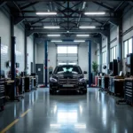 Reputable Car Scratch Repair Shop: A clean and organized shop with modern equipment