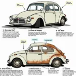 Rust Damage Comparison on Car Body Panels