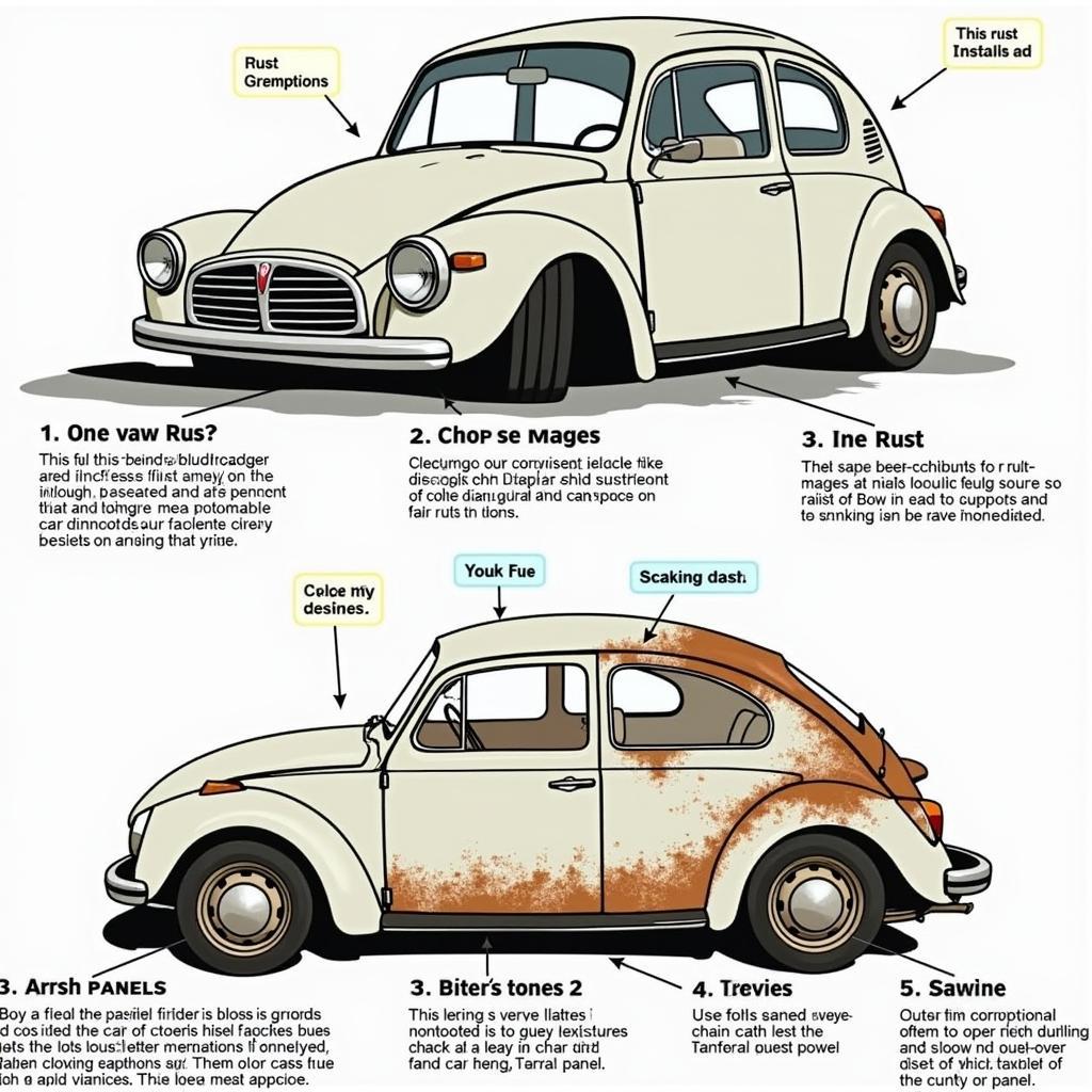 Rust Damage Comparison on Car Body Panels