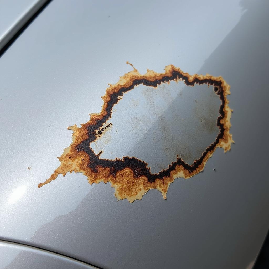 Rust on Car Paint Chip