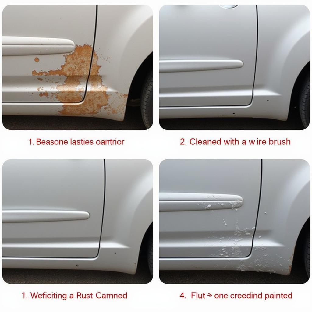 Repairing rust spots on car bodywork