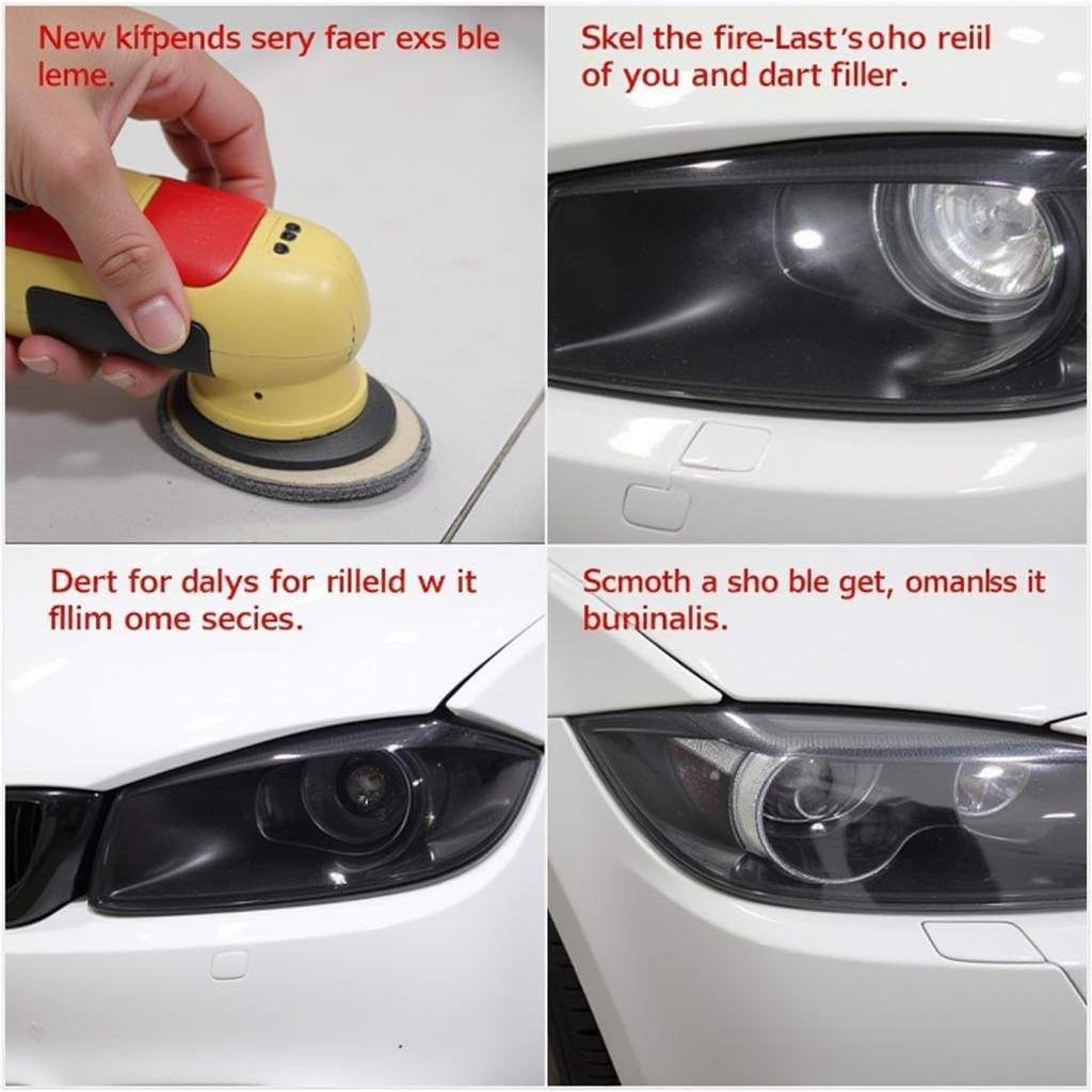 Sanding and Finishing Car Repair Filler on a Plastic Bumper