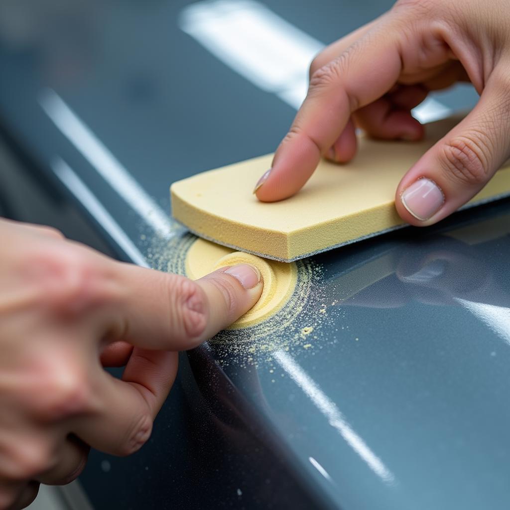 Sanding Spot Repair on Car Paint