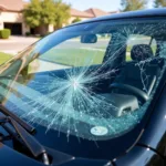 Shattered Car Window Requiring Replacement in Chandler, AZ