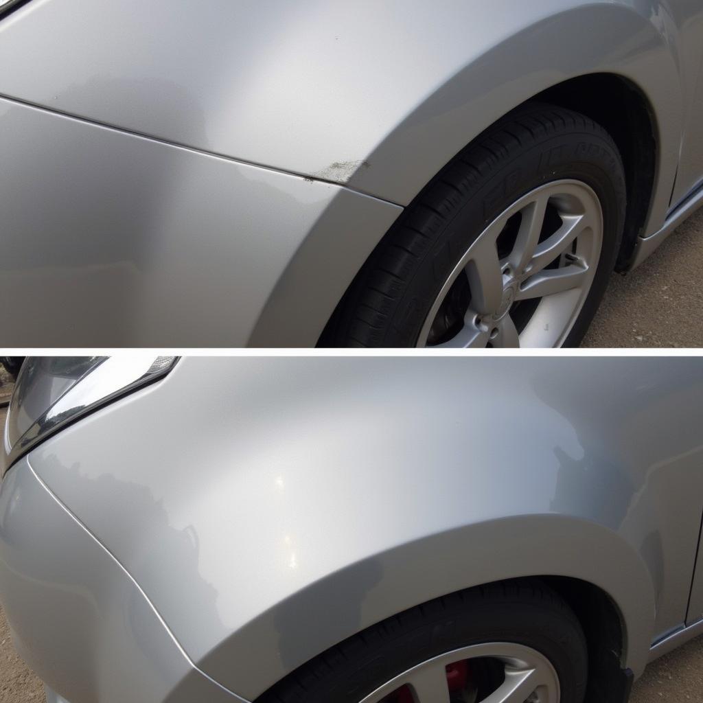 Example of a smart repair on a car scratch