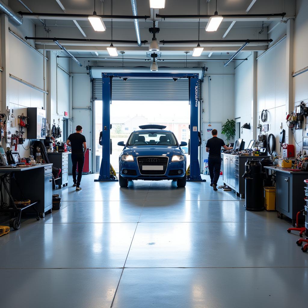 Inside a Swindon car repair shop