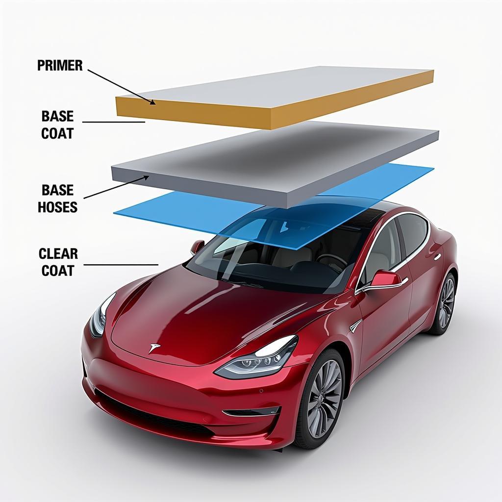 Tesla Car Paint Layers