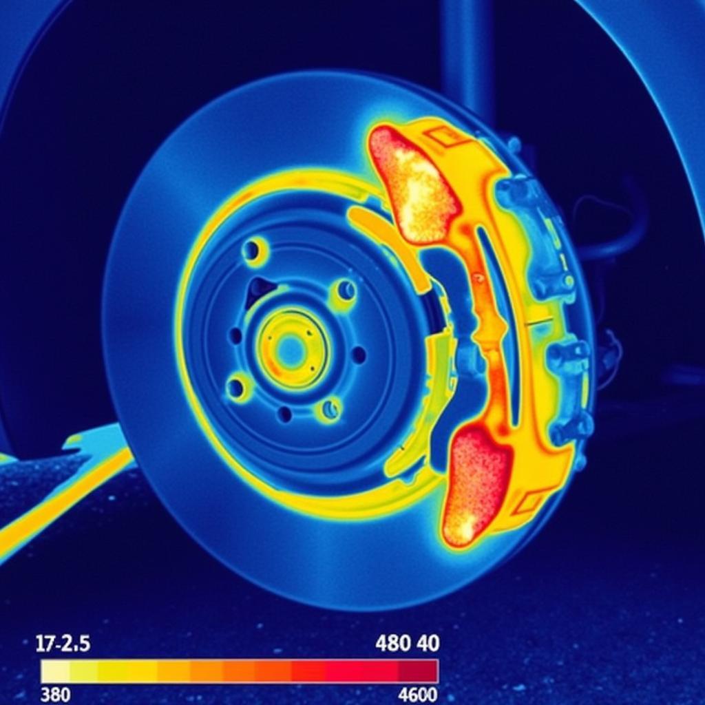 Thermographic Image of Overheating Brake Rotor