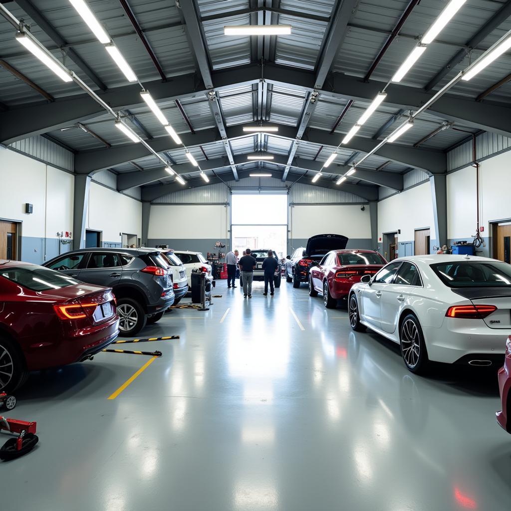 Inside a Car Body Repair Shop in Thornton