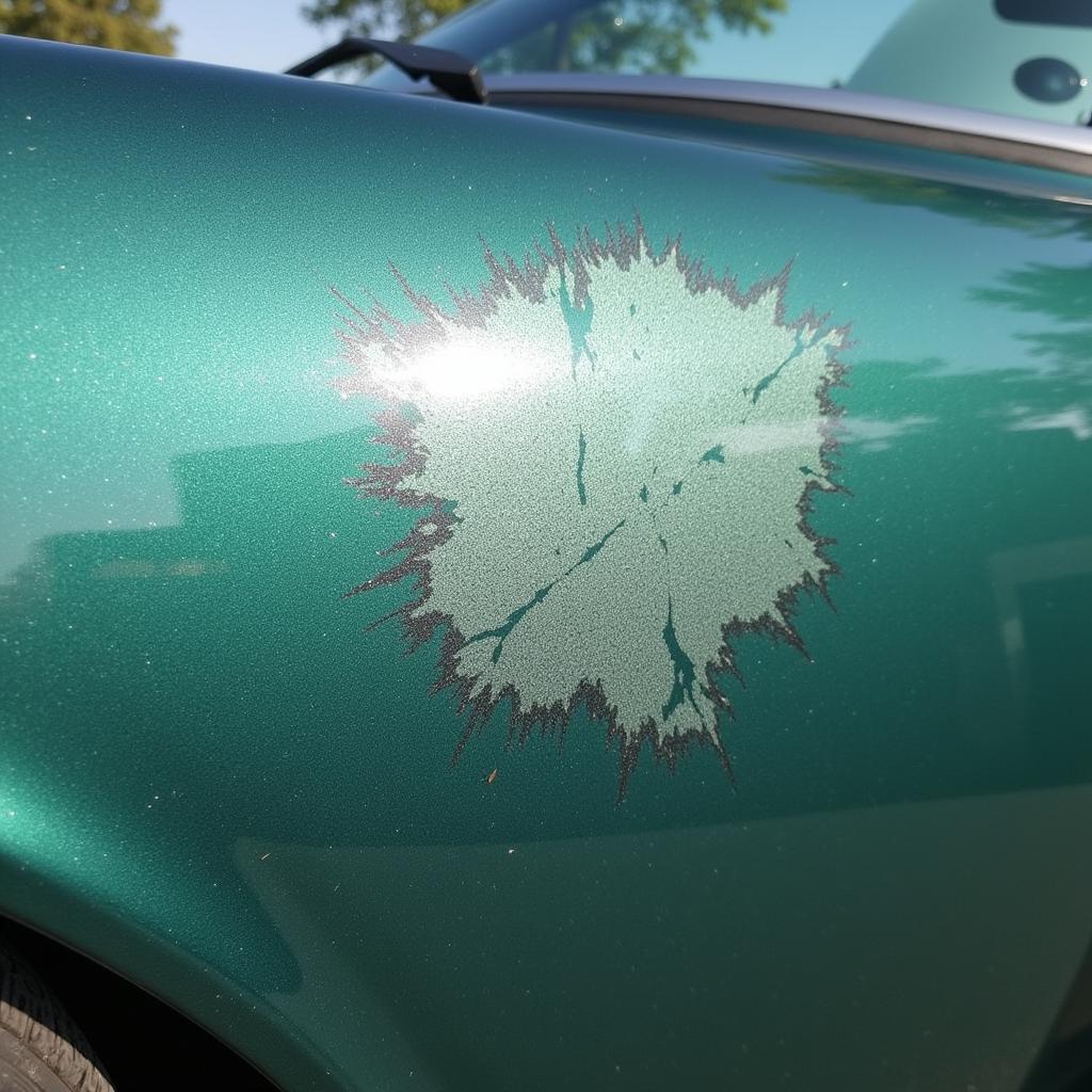 Tree sap damage on car paint