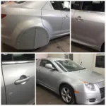 Examples of various car body repairs including dent removal, scratch repair, and panel replacement in Medway.