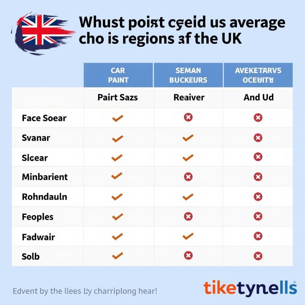 UK Car Paint Repair Cost Comparison Chart