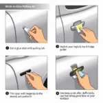 Using a Car Body Dent Repair Kit on a Car Door