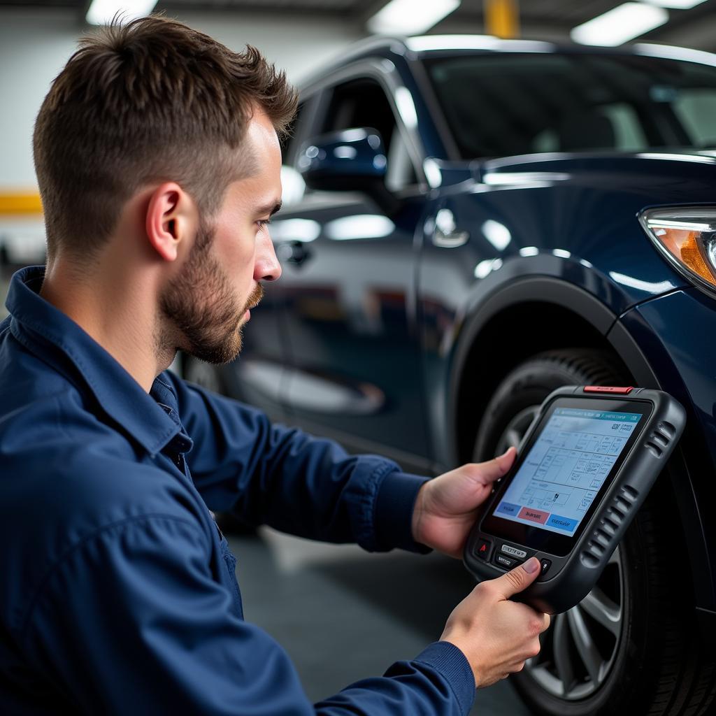 Mechanic Using a Car Scan Tool in Redruth, Alberton