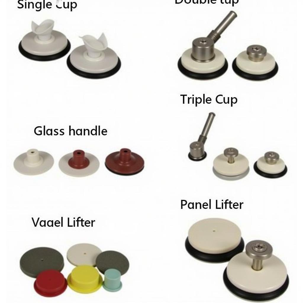 Different types of suction pads for car body repair