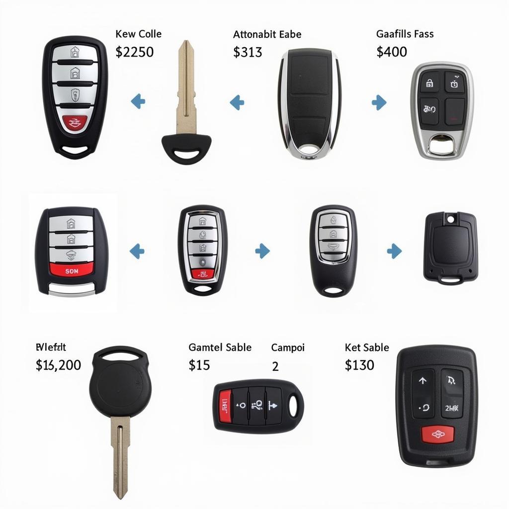 Various Car Key Fobs and Transponder Chips