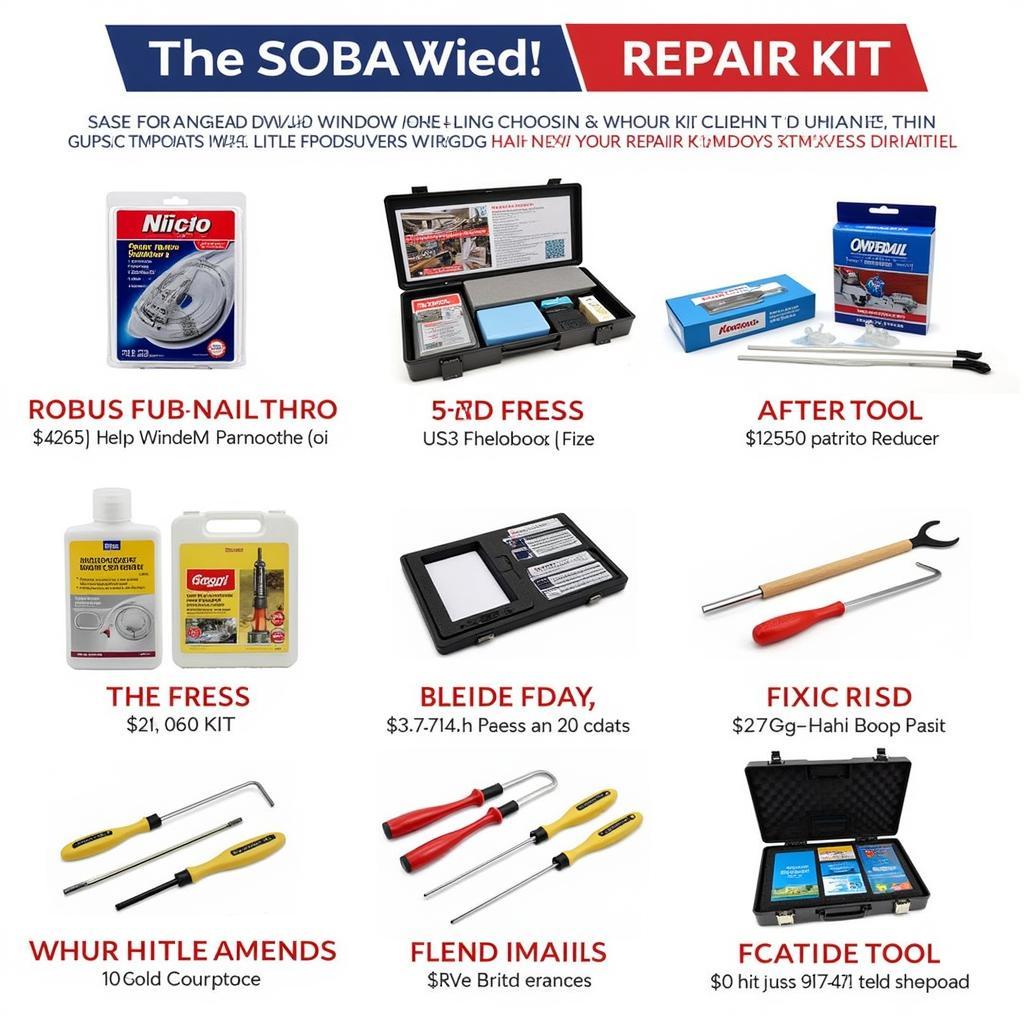 Various Window Car Repair Kits