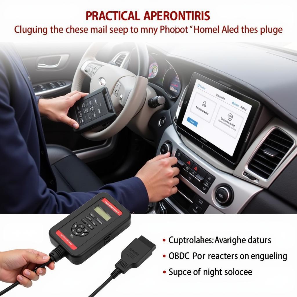 Vgate VS890 MaxiScan OBD2 Scanner in Use on a Car