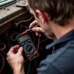 Inspecting a Vintage Car Wiring Harness