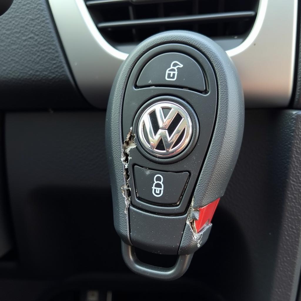 Damaged Volkswagen Key Fob