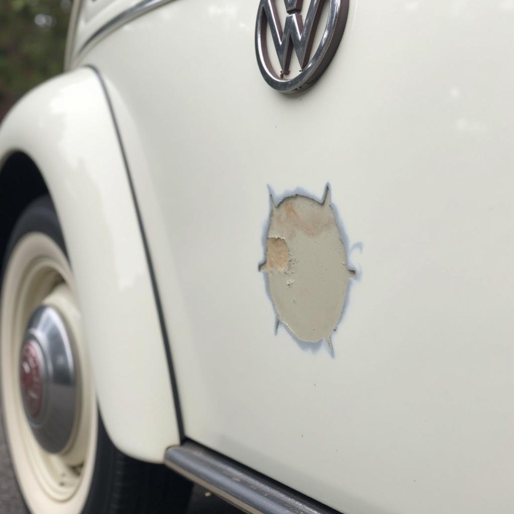 Finished VW Candy White Car Paint Repair