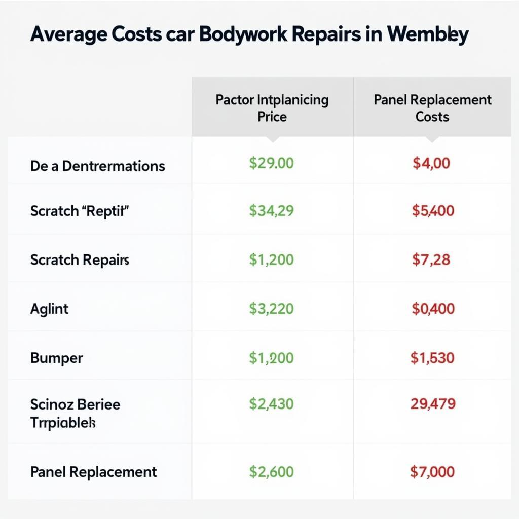 Car Bodywork Repair Cost Comparison in Wembley